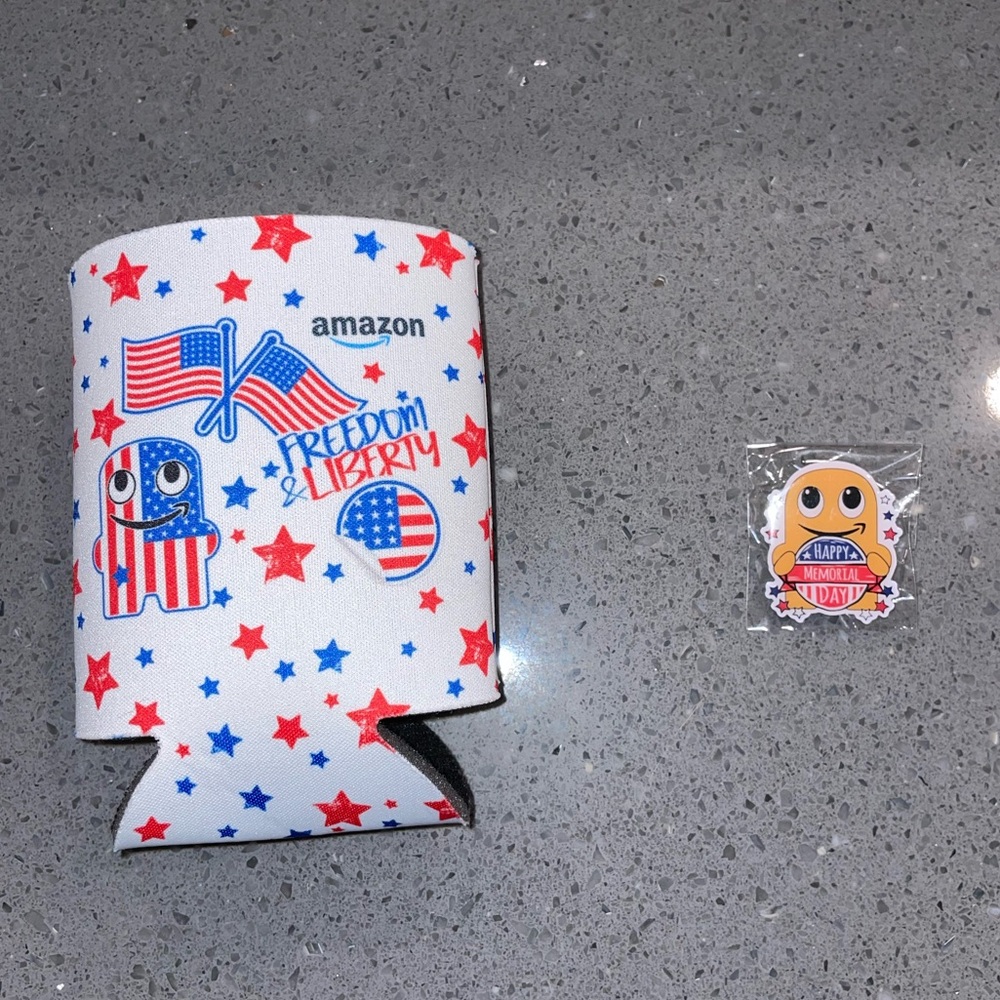 Memorial Day Peccy Pin and Koozie